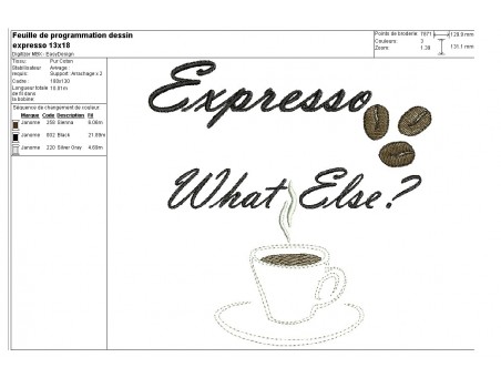 Instant download machine embroidery design  expresso