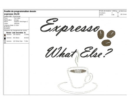 Instant download machine embroidery design  expresso