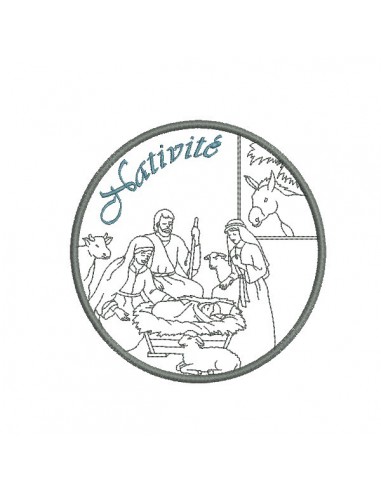 Instant download machine embroidery design Nativity