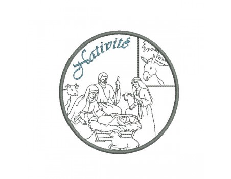 Motif de broderie machine Nativité