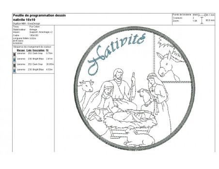 Motif de broderie machine Nativité