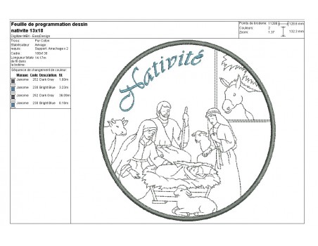 Motif de broderie machine Nativité