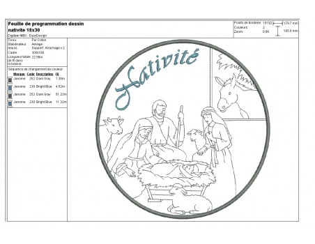 Instant download machine embroidery design Nativity