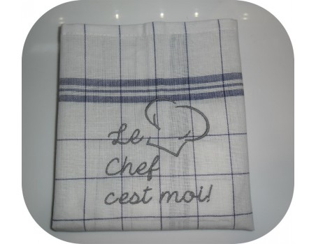 Instant download machine embroidery design  toque chef