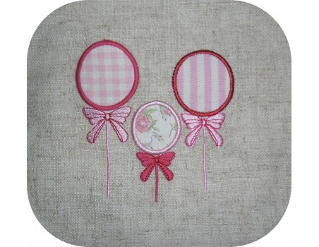 Motif de broderie machine appliqué ballons