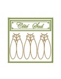 Motif de broderie machine Côté sud trio de cigales 10x10 cm