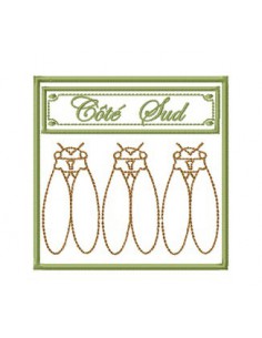 Côté sud trio de cigales 10x10 cm