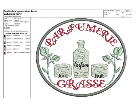 Instant download machine embroidery design perfumery