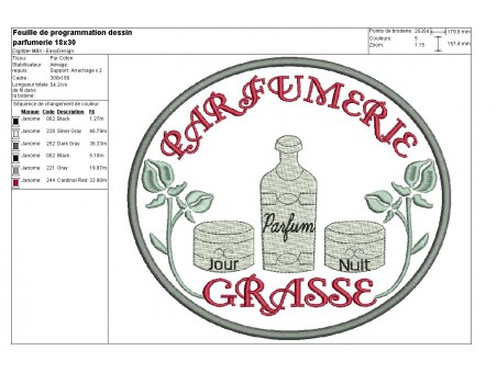 Instant download machine embroidery design perfumery