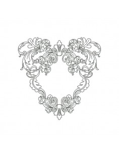 Motif de broderie machine coeur en redwork