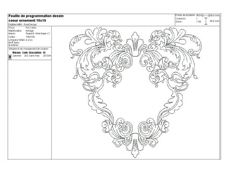 Instant download machine embroidery design heart redwork