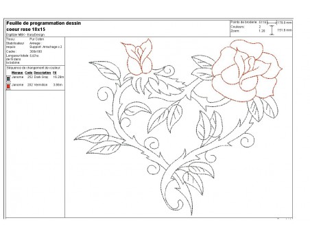Instant download machine embroidery design Heart with roses