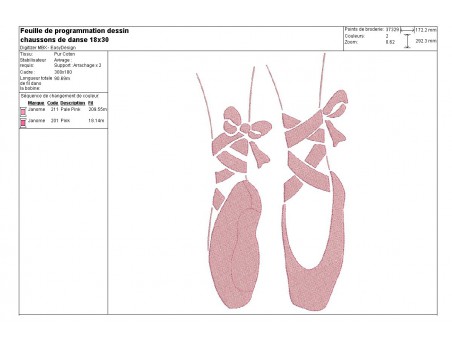 Instant download machine embroidery design dance slipper