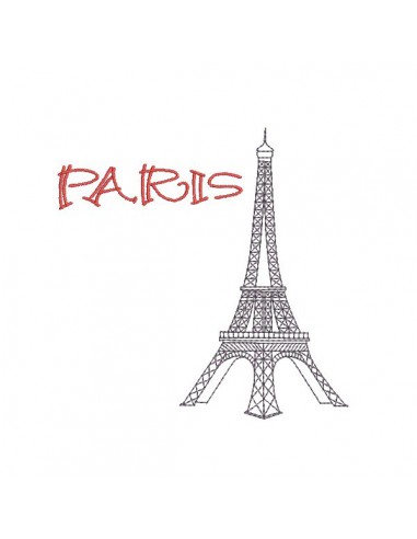 Motif de broderie machine Paris Tour Eiffel