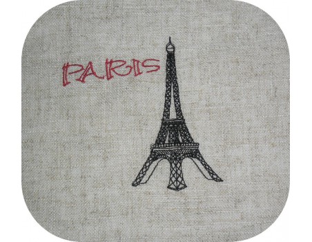 Motif de broderie machine Paris Tour Eiffel