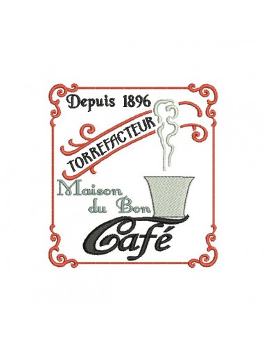 Motif de broderie machine maison du bon café