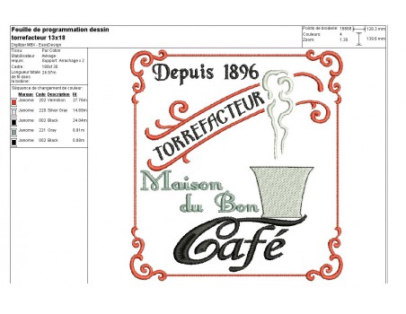 Instant download machine embroidery design coffee