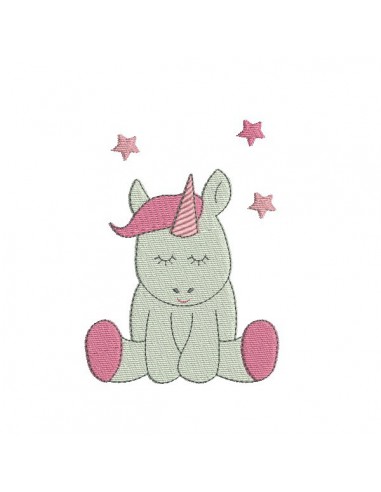 Instant download machine embroidery design Unicorn head applique