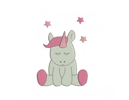 Instant download machine embroidery design Unicorn head applique