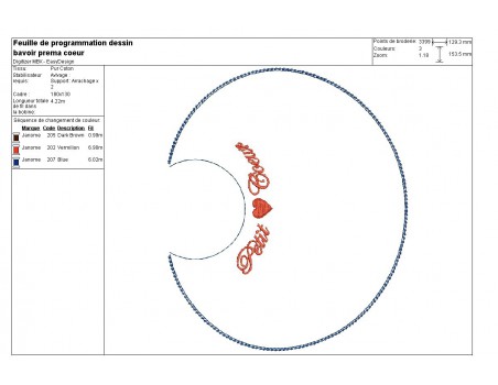 Motif de broderie machine bavoir prématuré ITH