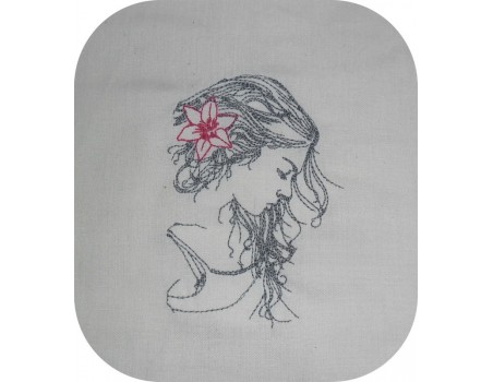 Instant download machine embroidery design Profile women