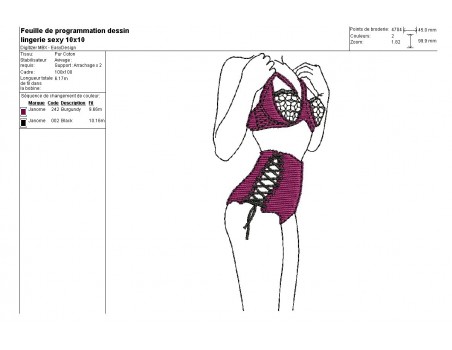 Instant download machine embroidery design  Lingerie corset