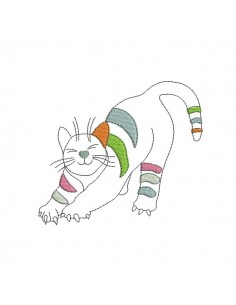 Instant download machine embroidery design big cat