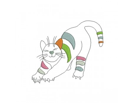 Instant download machine embroidery design big cat