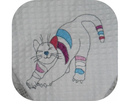 Instant download machine embroidery design big cat