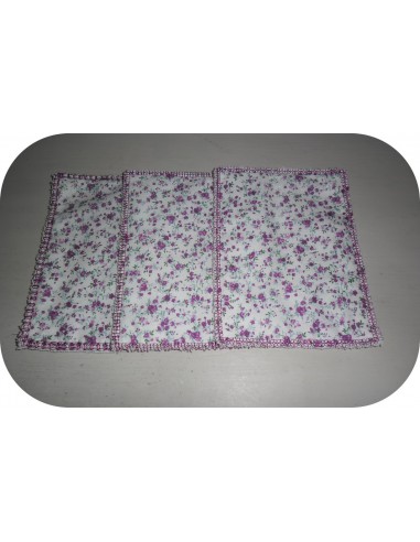 Motif de broderie machine  lingettes rectangulaires en ITH