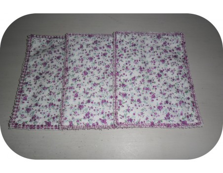 Motif de broderie machine  lingettes rectangulaires en ITH