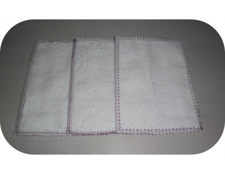 Motif de broderie machine  lingettes rectangulaires en ITH