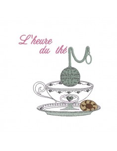 Motif de broderie machine l'heure du thé