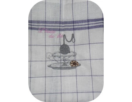 Instant download machine embroidery design tea