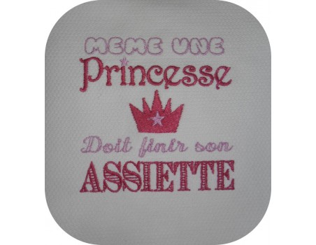 Instant download machine embroidery Princess at table