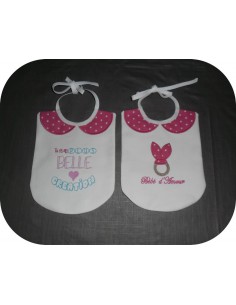 Motif de broderie machine Bavoir col appliqué  tout dans le cadre