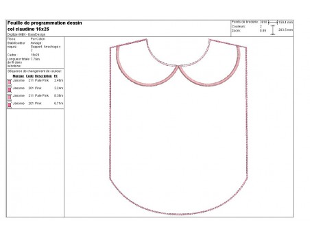 machine embroidery design  bib scalloped  ITH