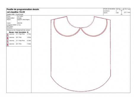 machine embroidery design  bib scalloped  ITH