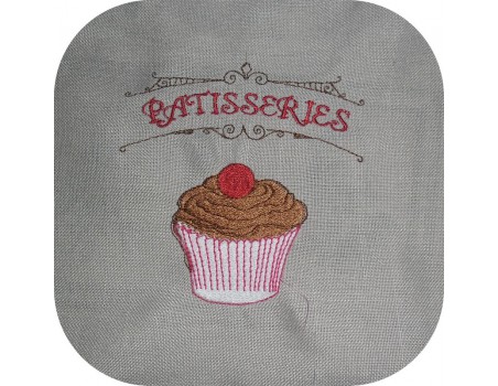 Motif de broderie machine pâtisserie au chocolat