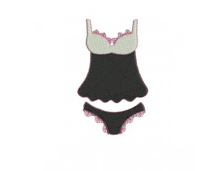 Instant download machine embroidery design applique lingerie set bra and panty