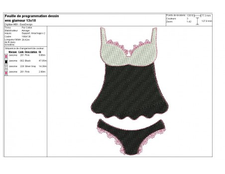 Instant download machine embroidery design applique lingerie set bra and panty