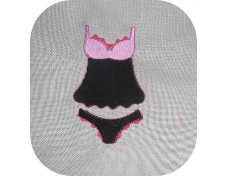 Instant download machine embroidery design applique lingerie set bra and panty