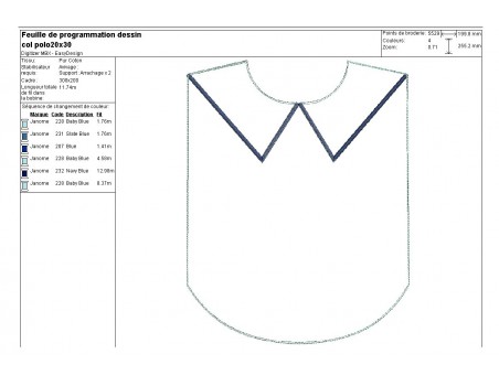 machine embroidery design  Bib collar festoon  ITH