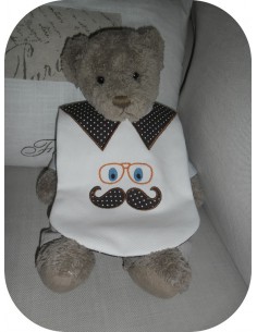 machine embroidery design  Bib collar polo  ITH