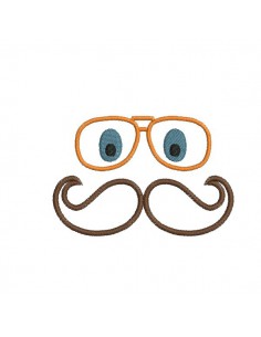 Motif de broderie machine lunette et moustache