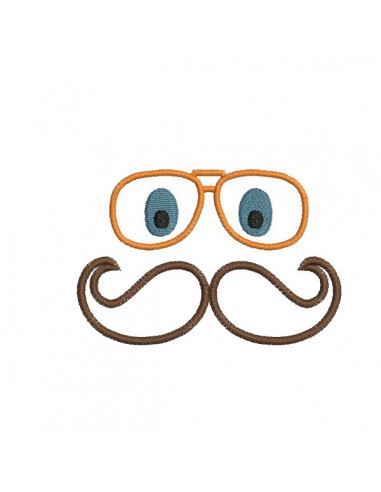 Motif de broderie machine lunette et moustache