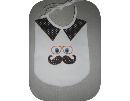 Motif de broderie machine lunette et moustache