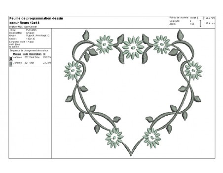 Instant download machine embroidery renaissance heart