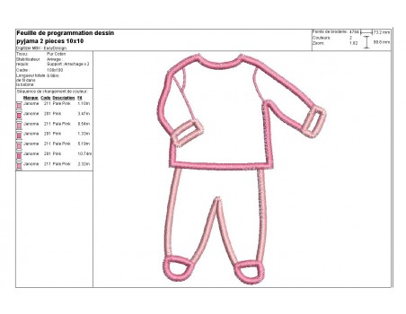 Instant download machine embroidery pajamas