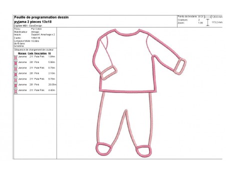 Instant download machine embroidery pajamas